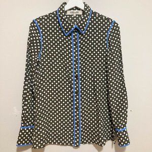 Diane Von Furstenberg 100% silk button up shirt